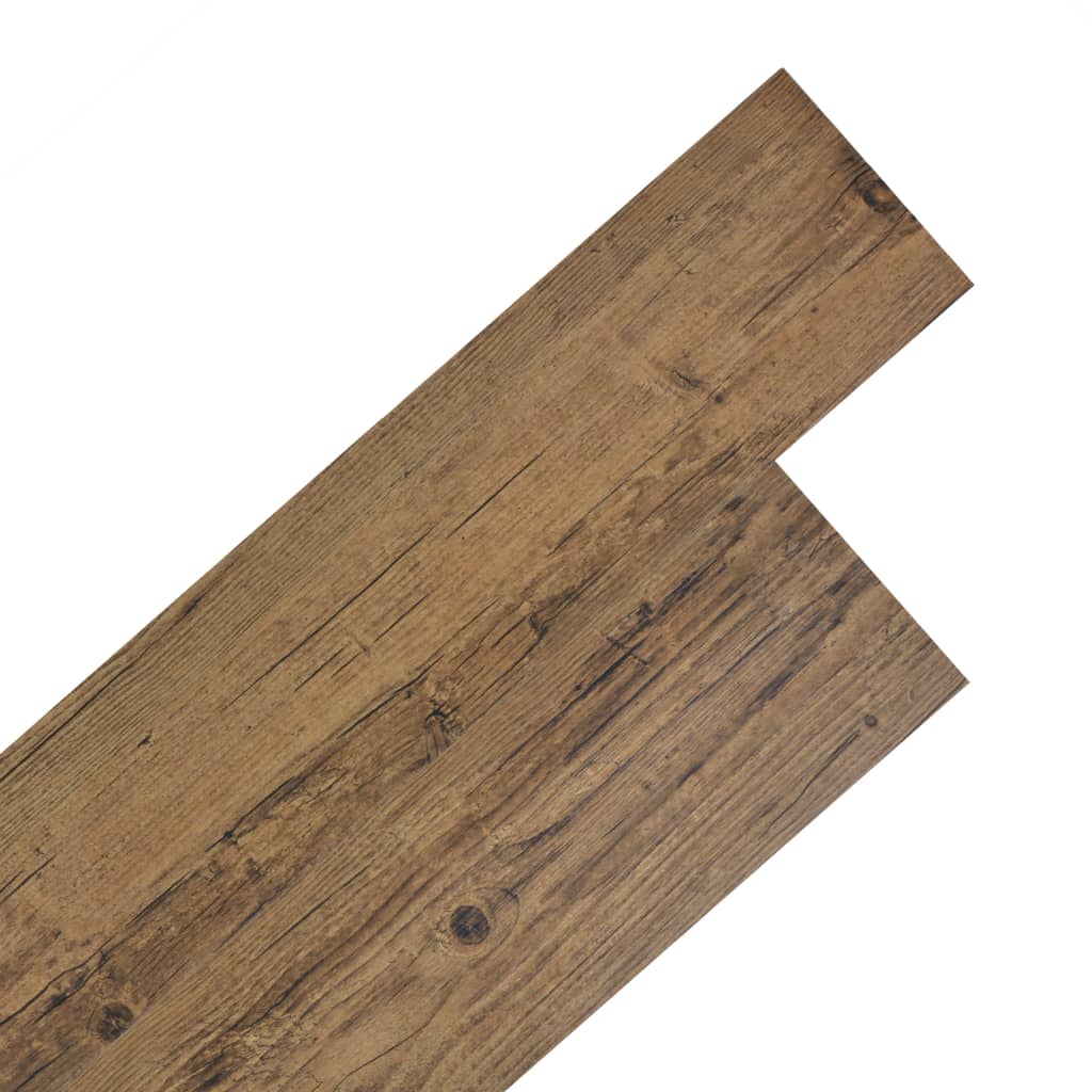 Vidaxl Floorboards Self -adhesive 5.21 m² 2 mm PVC walnut brown