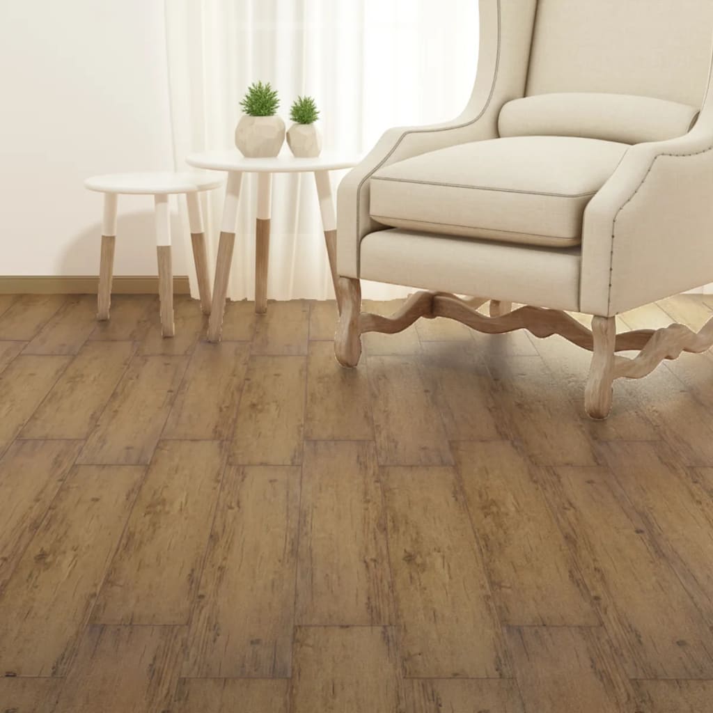 Vidaxl Floorboards Self -adhesive 5.21 m² 2 mm PVC walnut brown