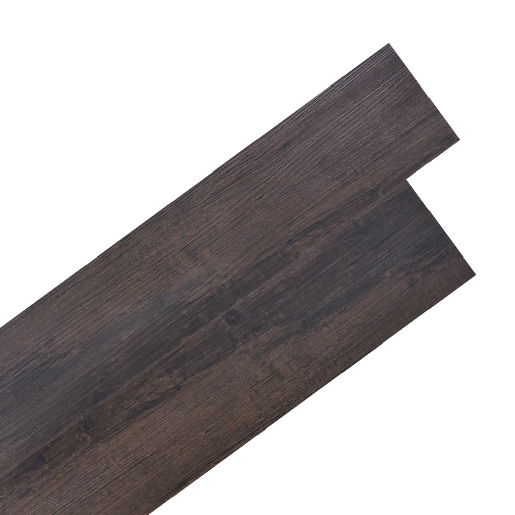 Vidaxl Floorboards Selvlavt 5,21 m² 2 mm PVC mørkebrun