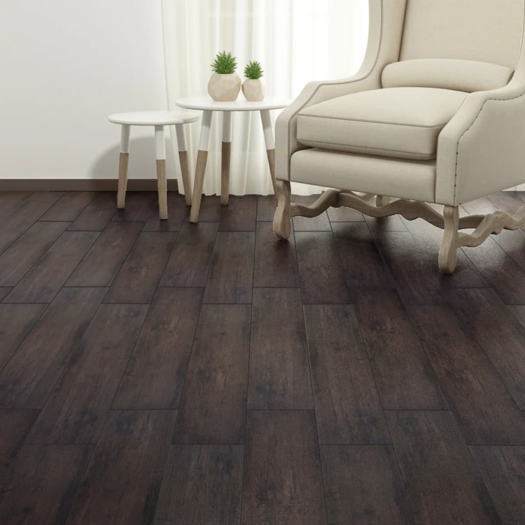 Vidaxl Floorboards Selvlavt 5,21 m² 2 mm PVC mørkebrun