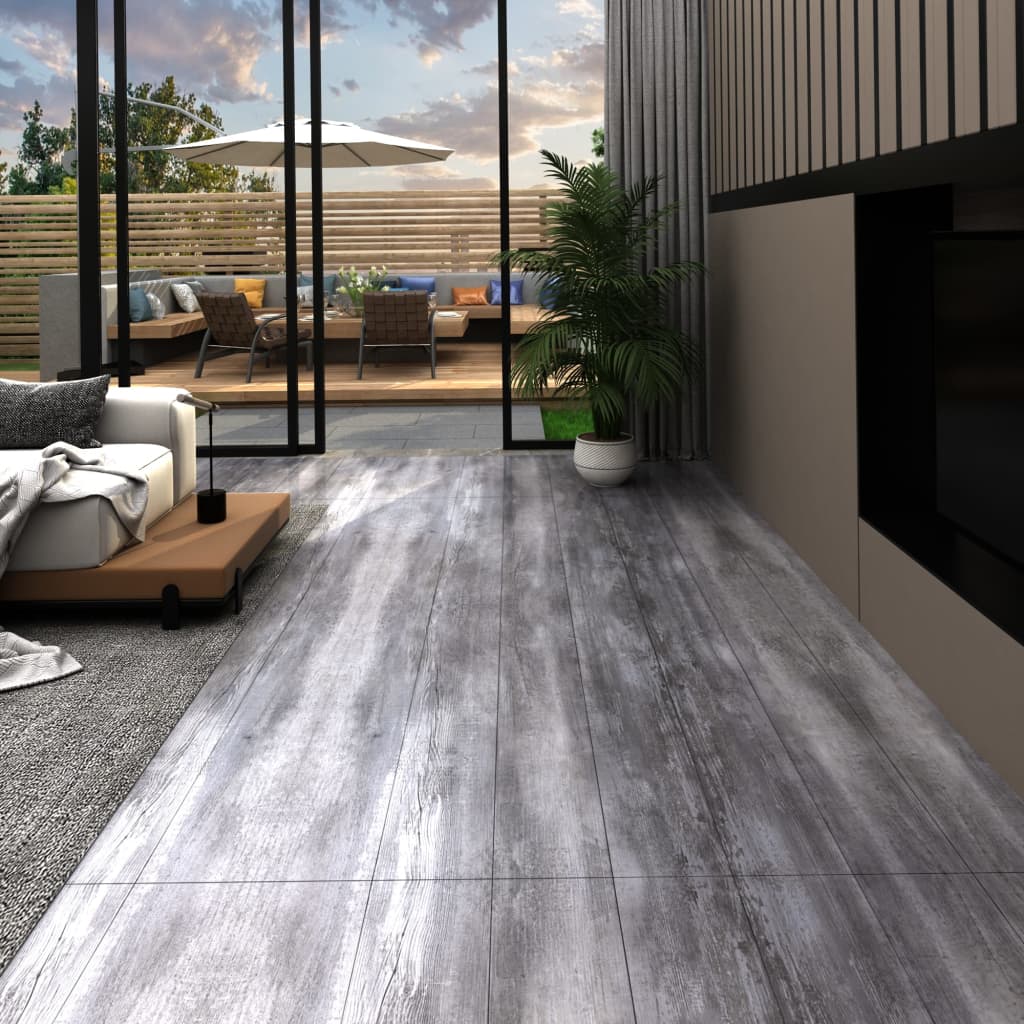 Vidaxl Floorboards Selvlavt 5,21 m² 2 mm PVC Mat Wood Grey