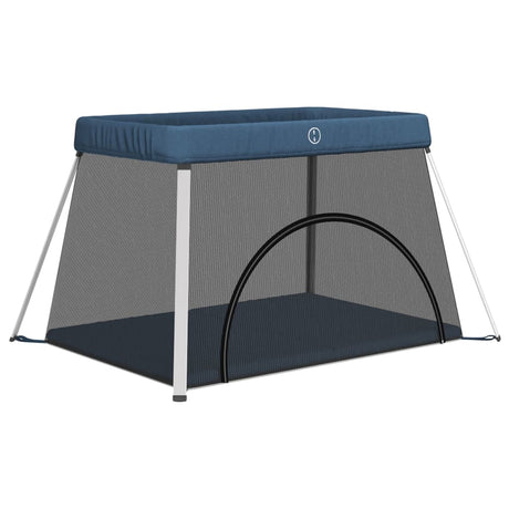 Vidaxl babybox met matras linnen marineblauw