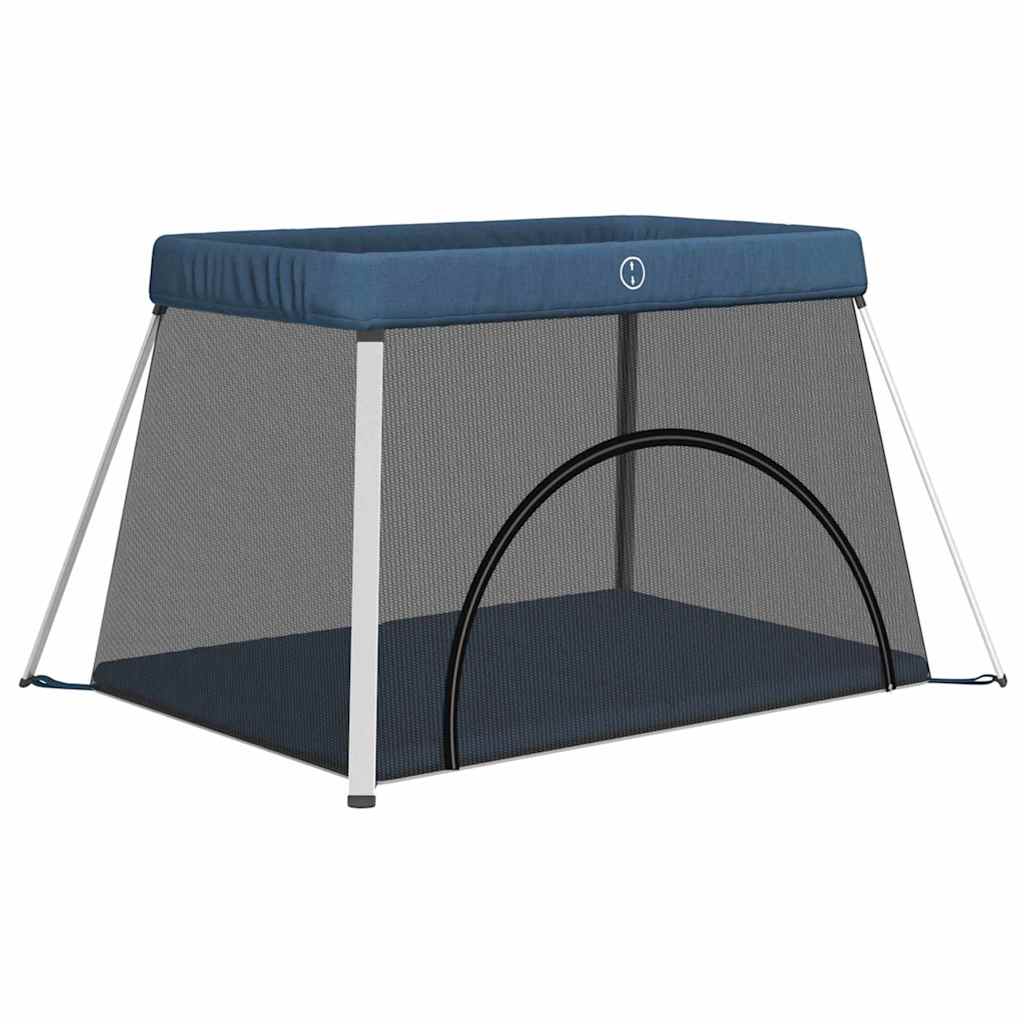 Vidaxl babybox met matras linnen marineblauw