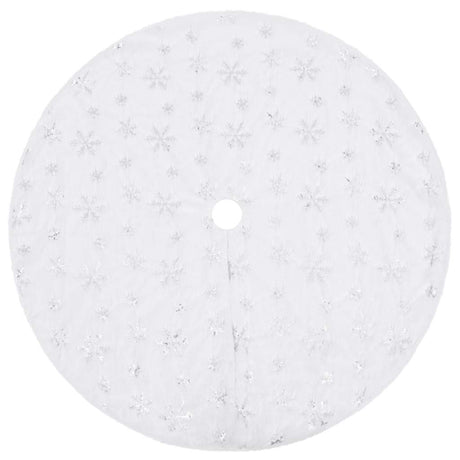Vidaxl luxe kerstboomrok wit 90 cm imitatiebont