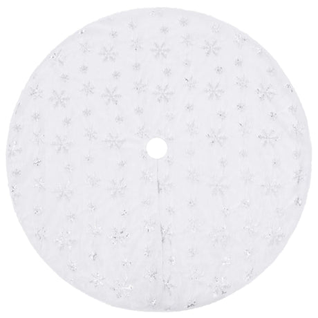 Vidaxl luxe kerstboomrok wit 90 cm imitatiebont