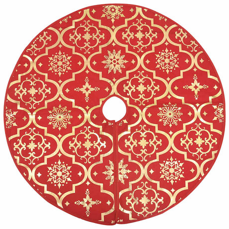 Vidaxl kerstboomrok luxe met sok 90 cm stof rood
