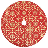 Vidaxl luxe kerstboomrok met sok rood 122 cm stof