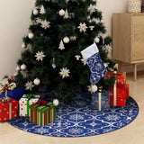 Vidaxl kerstboomrok luxe met sok 90 cm stof blauw