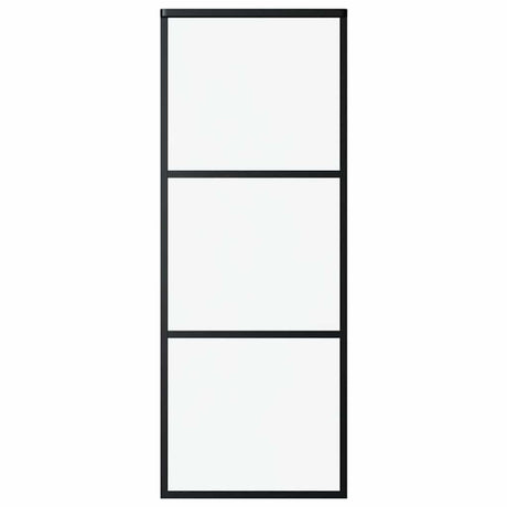 Vidaxl schuifdeur 3-panelen 76x205 cm esg-glas en aluminium zwart