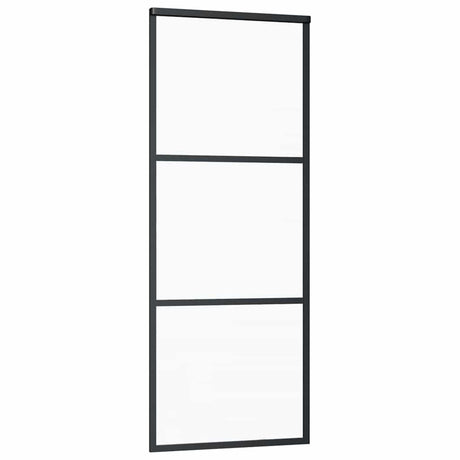 Vidaxl schuifdeur 3-panelen 76x205 cm esg-glas en aluminium zwart