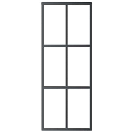 Vidaxl schuifdeur 76x205 cm esg-glas en aluminium zwart