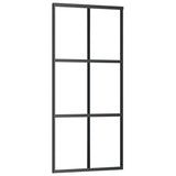 Vidaxl schuifdeur 90x205 cm esg-glas en aluminium zwart
