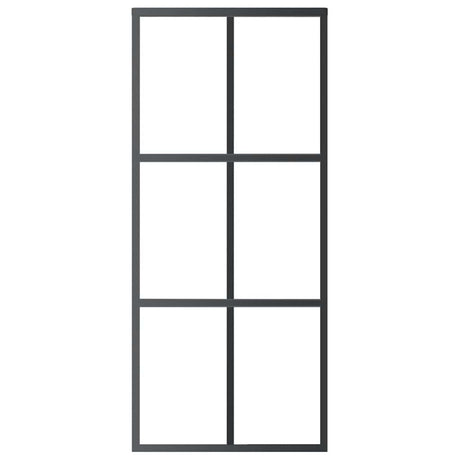 Vidaxl schuifdeur 90x205 cm esg-glas en aluminium zwart