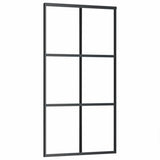 Vidaxl schuifdeur 102x205 cm esg-glas en aluminium zwart