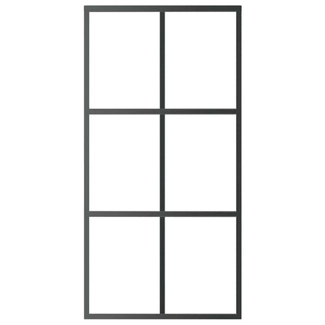 Vidaxl schuifdeur 102x205 cm esg-glas en aluminium zwart