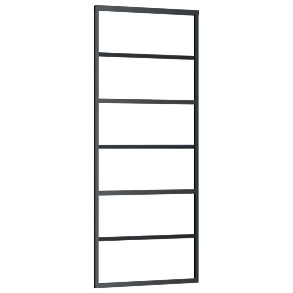 Vidaxl schuifdeur 76x205 cm esg-glas en aluminium zwart