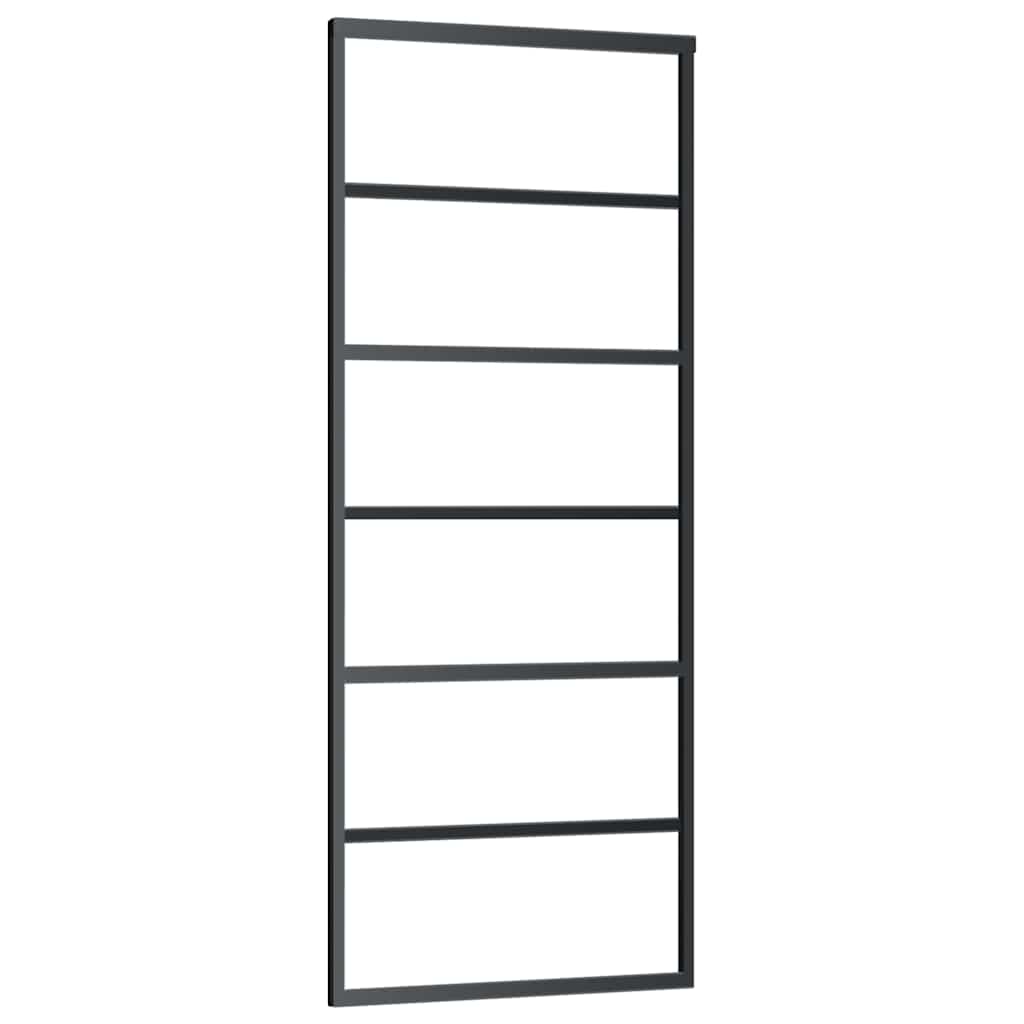Vidaxl schuifdeur 76x205 cm esg-glas en aluminium zwart