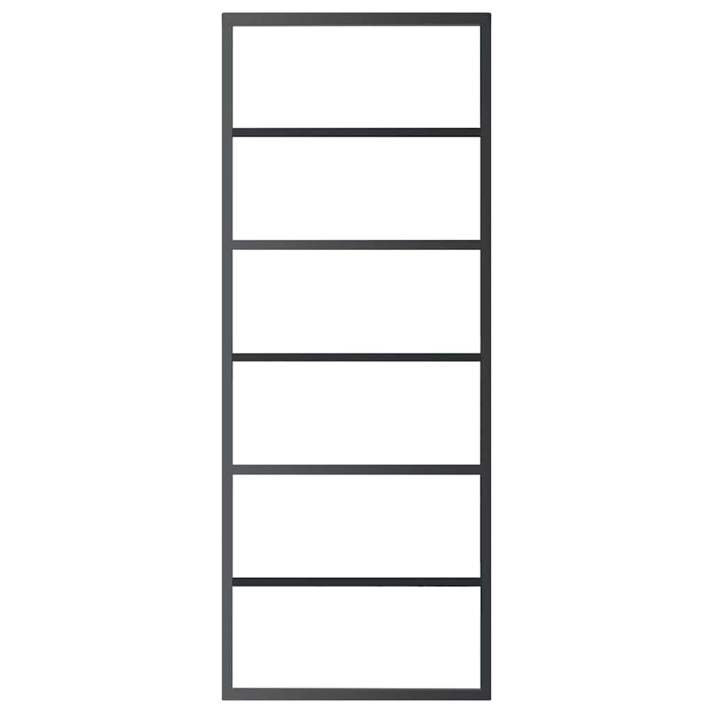 Vidaxl schuifdeur 76x205 cm esg-glas en aluminium zwart