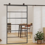 Porta scorrevole Vidaxl 102x205 cm Glass ESG e nero in alluminio