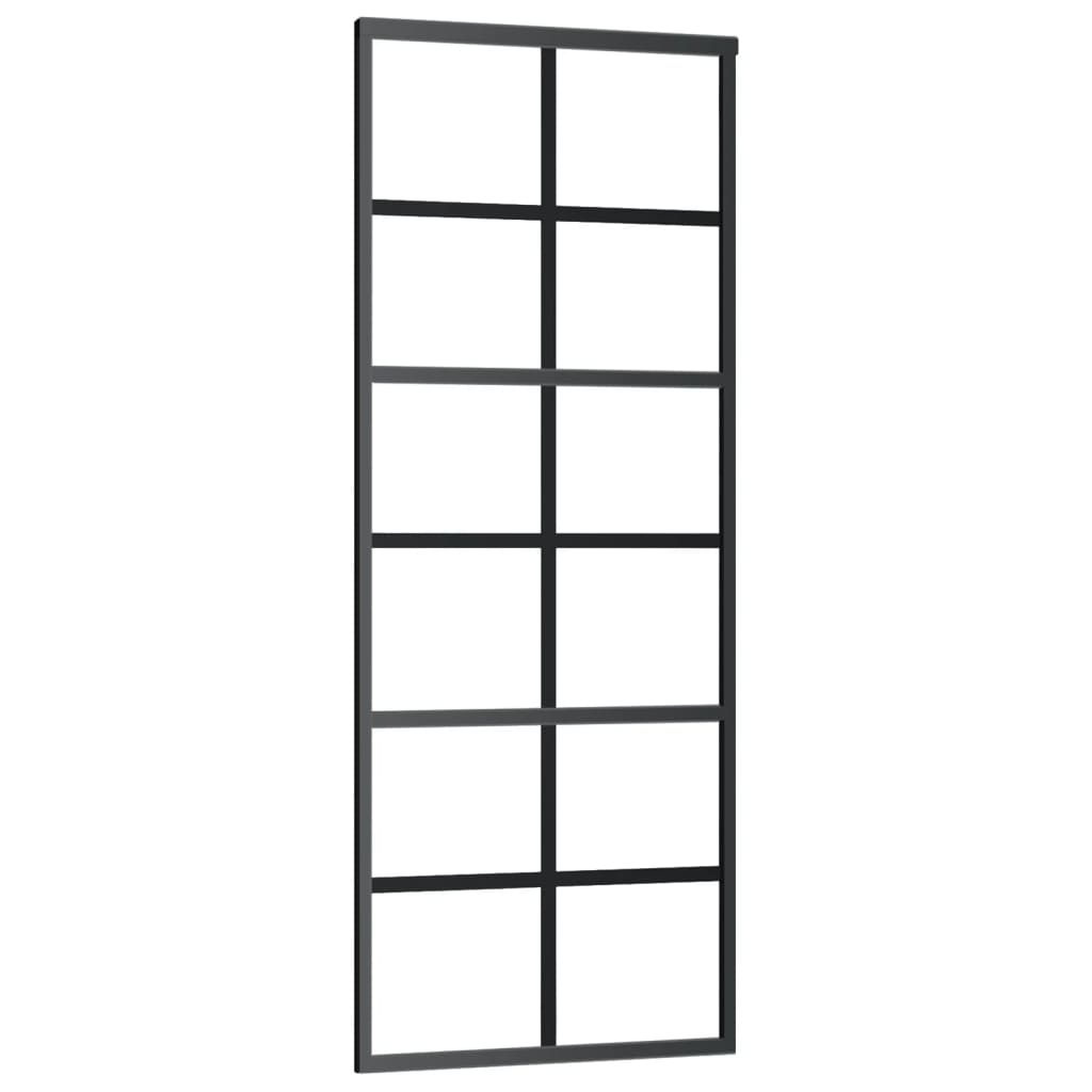 VidaXL sliding door 76x205 cm ESG glass and aluminum black