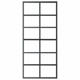 Vidaxl schuifdeur 90x205 cm esg-glas en aluminium zwart