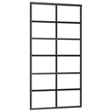 Vidaxl Schiebetür 102x205 cm ESG -Glas und Aluminiumschwarz