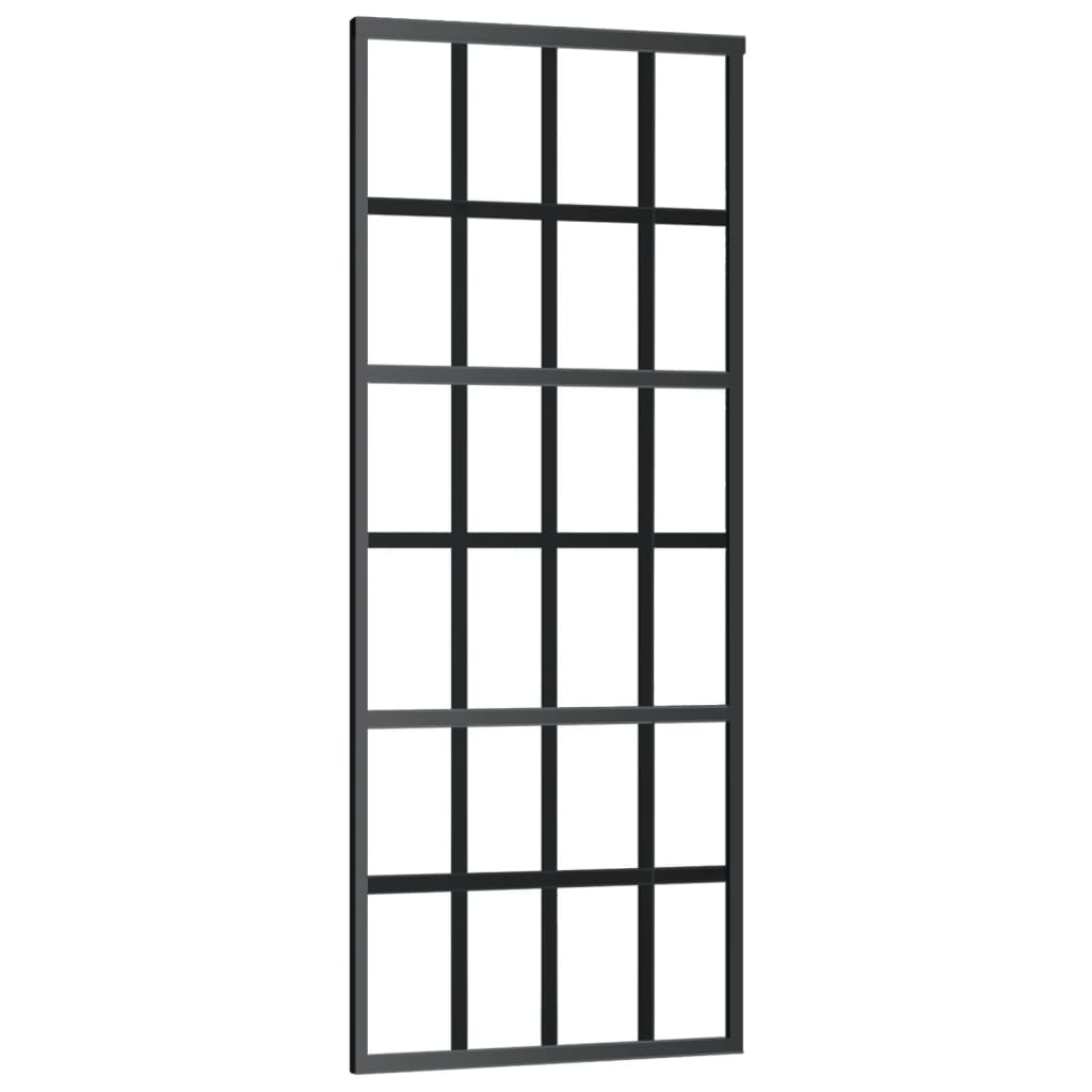 Vidaxl schuifdeur 76x205 cm esg-glas en aluminium zwart