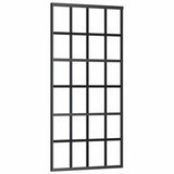 Vidaxl schuifdeur 90x205 cm esg-glas en aluminium zwart
