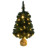 Vidaxl Kunstkerstboom con iluminación y estándar de 90 cm PVC Green