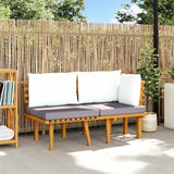 Vidaxl 2-delige loungeset met kussens massief acaciahout