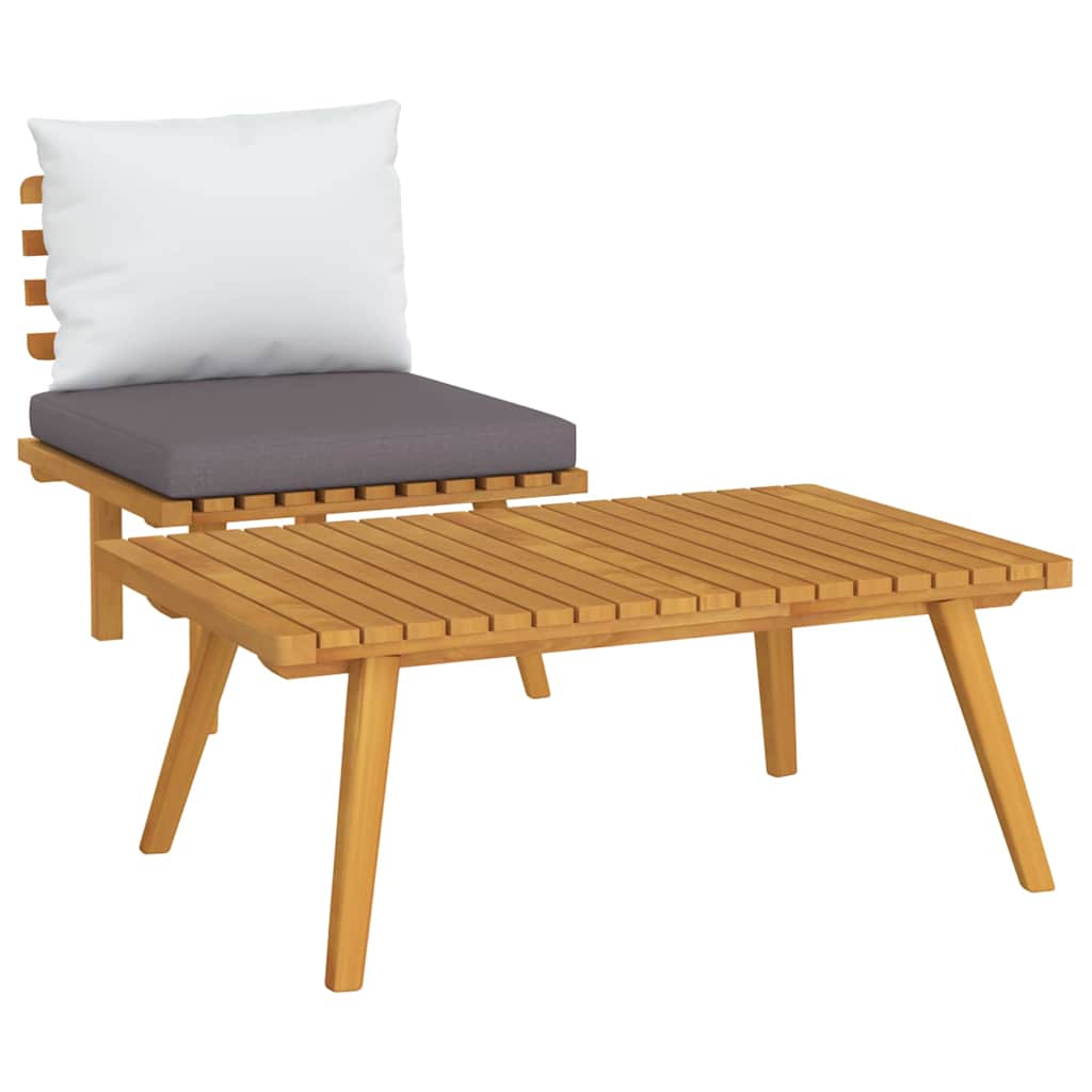 Vidaxl 2-delige loungeset met kussens massief acaciahout