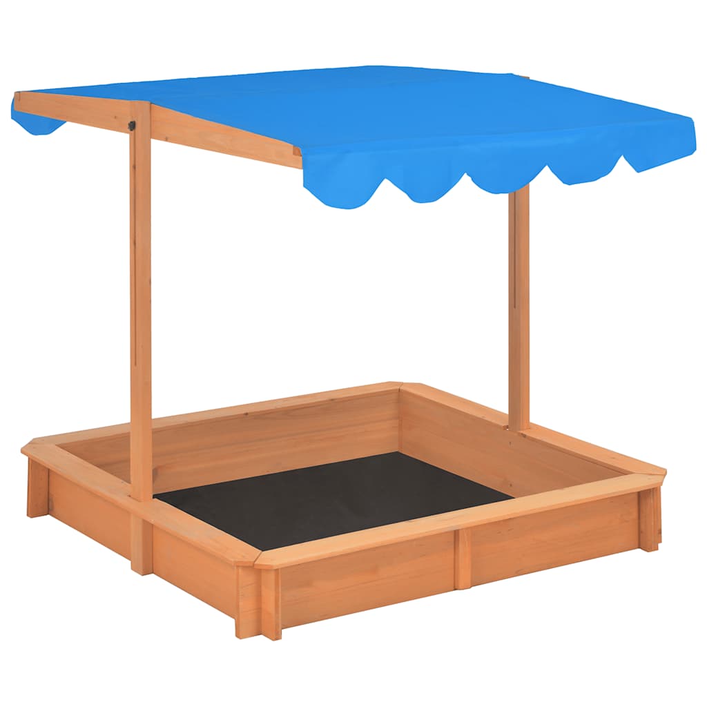 Vidaxl sandbox with adjustable roof 115x115x115 cm pinehout