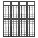 Vidaxl kamerscherm trellis met 4 panelen161x180 cm vurenhout zwart