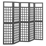 Vidaxl kamerscherm trellis met 5 panelen 201,5x180 cm vurenhout zwart
