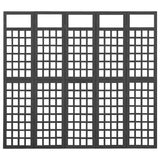 Vidaxl kamerscherm trellis met 5 panelen 201,5x180 cm vurenhout zwart