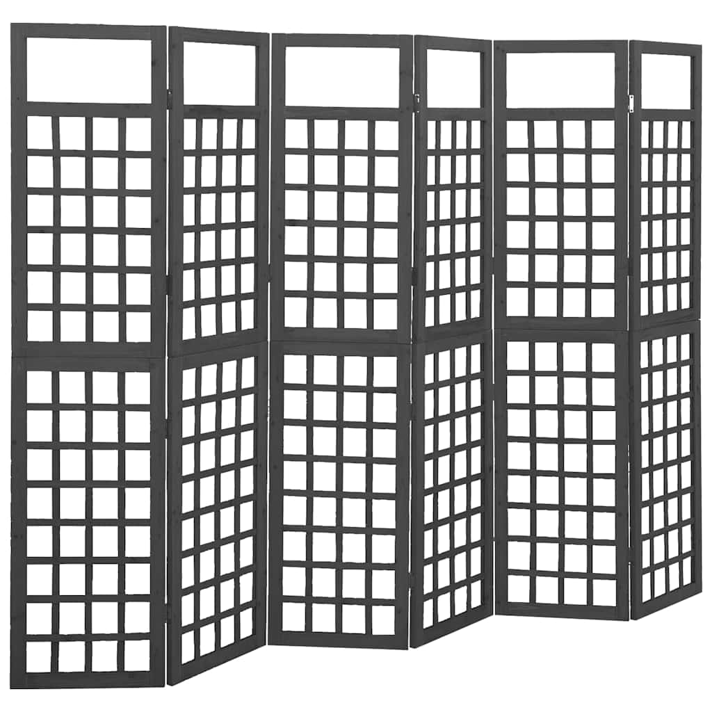 Vidaxl kamerscherm trellis met 6 panelen 242,5x180 cm vurenhout zwart
