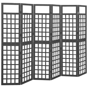 Vidaxl kamerscherm trellis met 6 panelen 242,5x180 cm vurenhout zwart