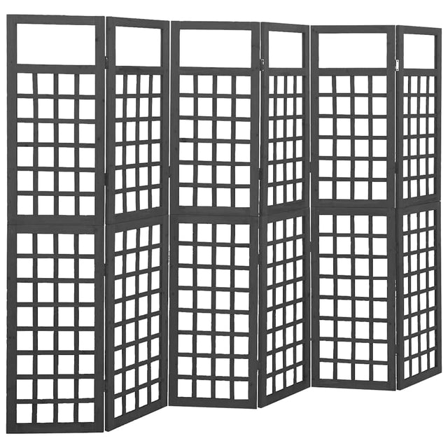 Vidaxl kamerscherm trellis met 6 panelen 242,5x180 cm vurenhout zwart