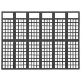 Vidaxl kamerscherm trellis met 6 panelen 242,5x180 cm vurenhout zwart