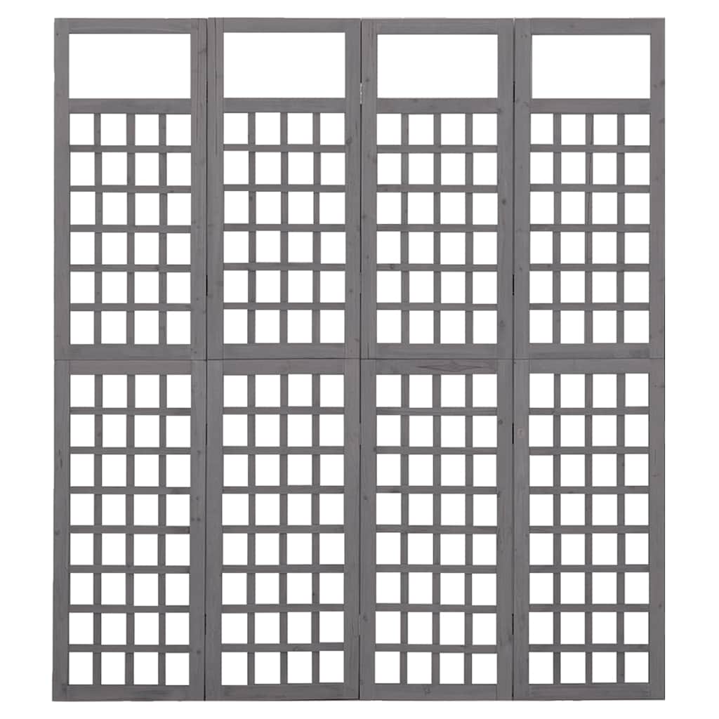 Vidaxl kamerscherm trellis met 4 panelen161x180 cm vurenhout grijs
