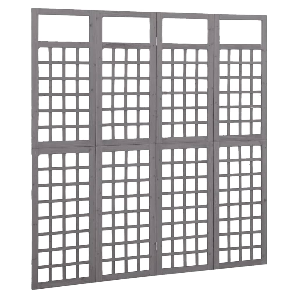 Vidaxl kamerscherm trellis met 4 panelen161x180 cm vurenhout grijs