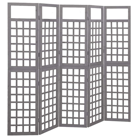 Vidaxl kamerscherm trellis met 5 panelen 201,5x180 cm vurenhout grijs