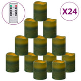 Vidaxl led-kaarsen vlamloos met afstandsbediening 24 st warmwit