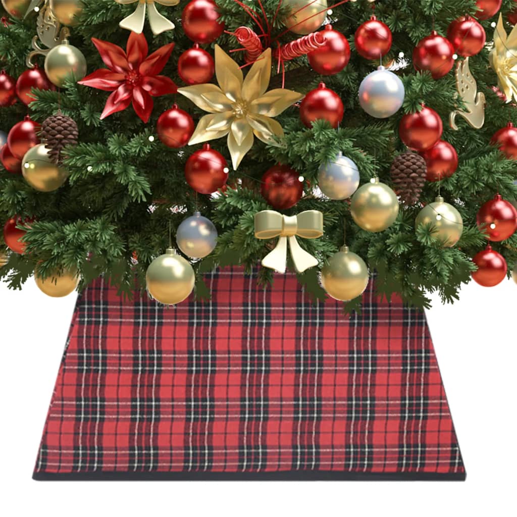 Vidaxl kerstboomrok 48x48x25 cm rood en zwart