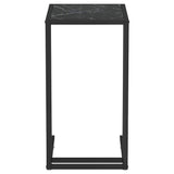Vidaxl computer bijzettafel 50x35x65 cm gehard glas zwartmarmerkleurig