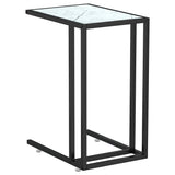 Vidaxl computer bijzettafel 50x35x65 cm gehard glas witmarmerkleurig