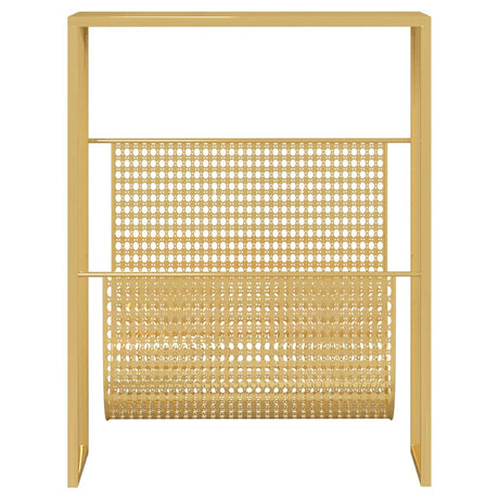 Vidaxl tijdschriftenrek 35x15x45 cm staal goudkleurig