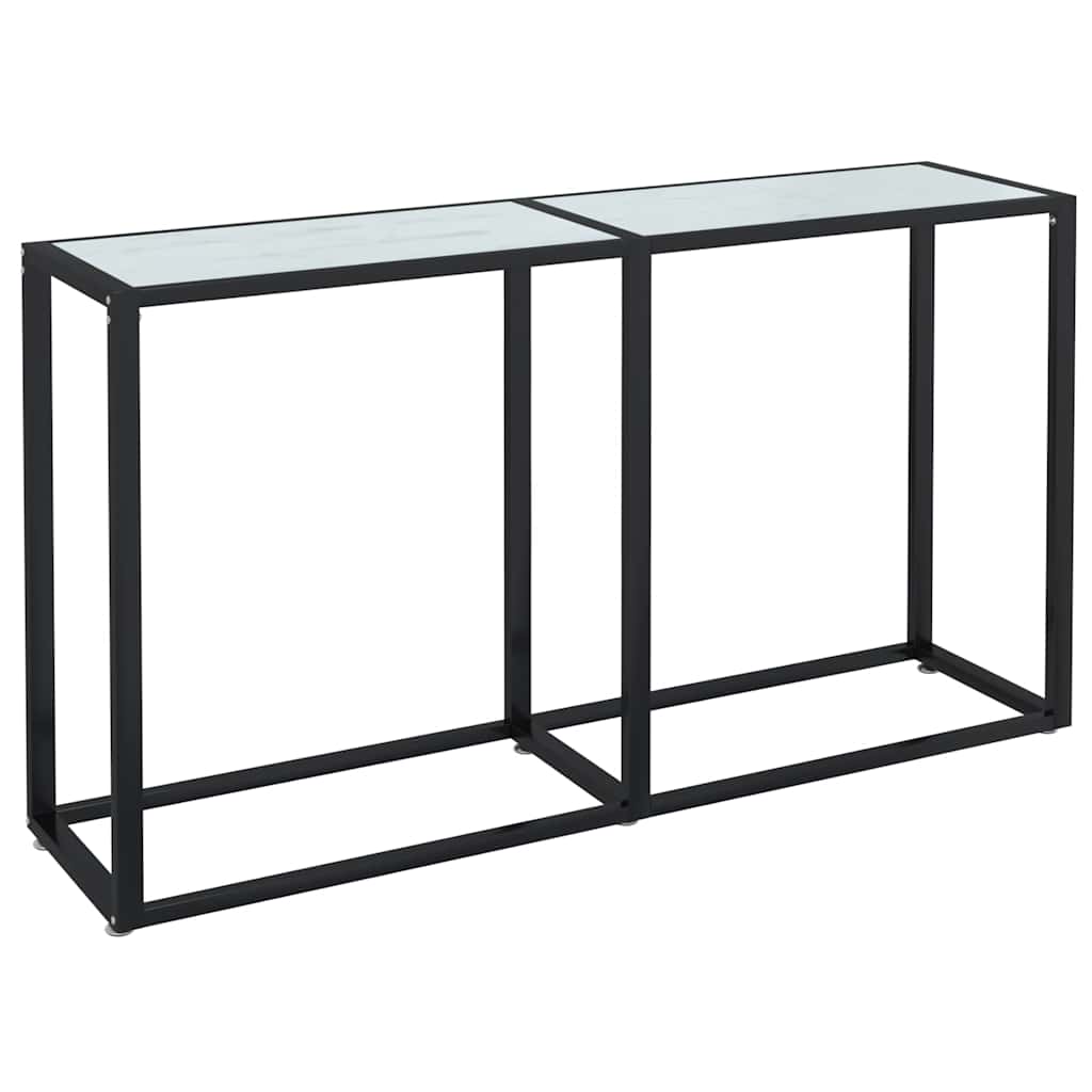 Vidaxl wandtafel 140x35x75,5 cm gehard glas witmarmerkleurig