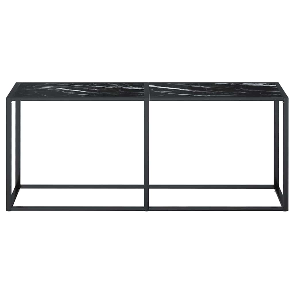 Vidaxl wandtafel 180x35x75,5 cm gehard glas zwartmarmerkleurig