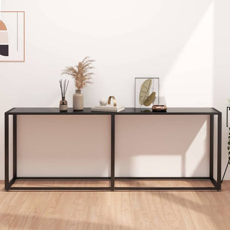 Vidaxl wandtafel 200x35x75,5 cm gehard glas zwart